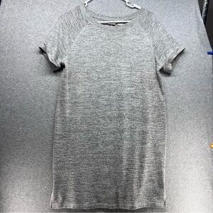 Chico's Heather Gray Short Sleeve Midi Dress